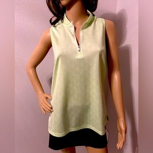 Adidas Ladies Golf Shirt Sleeveless with Racer back and short zip front. Size L